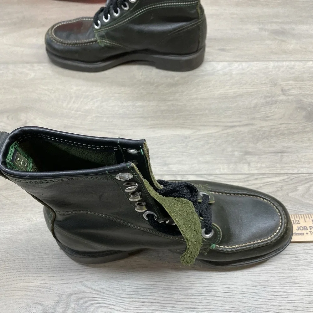 Walker Shoes Green VTG Lace Up Boots Forest Outdoor Gorpcore Granola